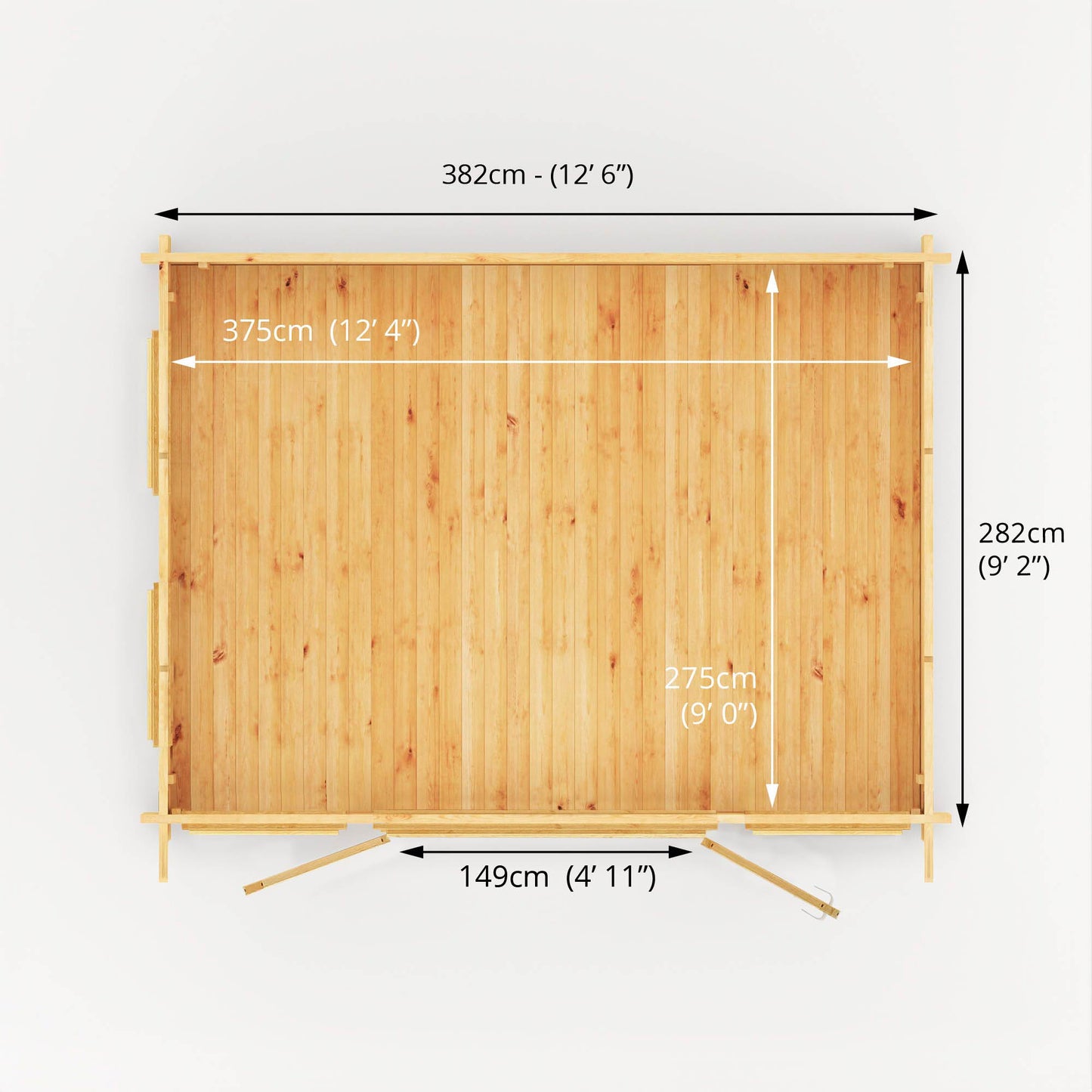 The 4m x 3m Wren Pent Log Cabin