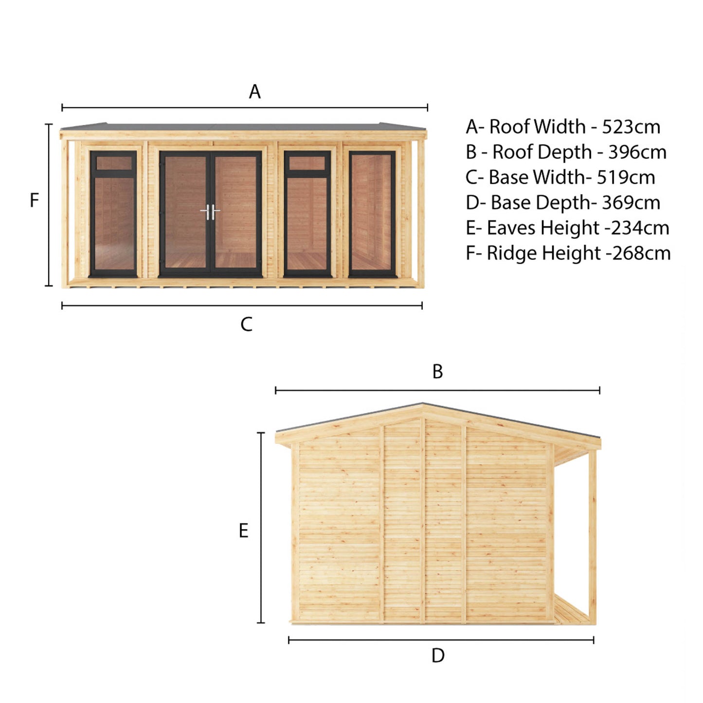 The Thoresby 5m x 3m Premium Insulated Garden Room with Anthracite UPVC