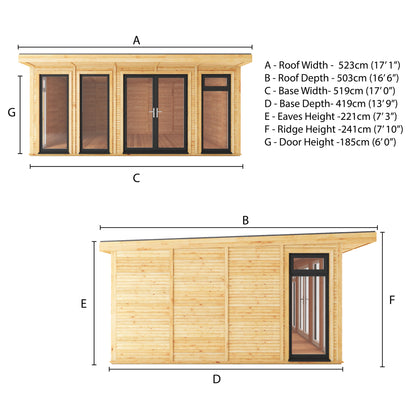 The Edwinstowe 5m x 4m Premium Insulated Garden Room with Anthracite UPVC