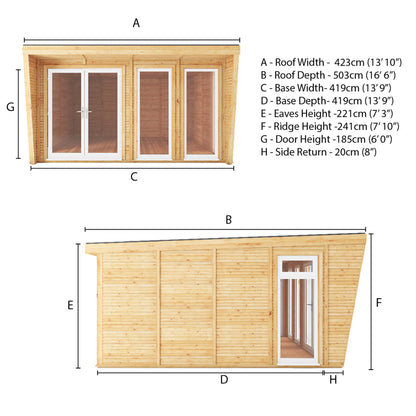 The Harlow 4m x 4m Premium Insulated Garden Room with White UPVC