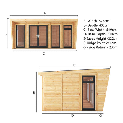 The Harlow 5m x 3m Premium Insulated Garden Room with Anthracite UPVC