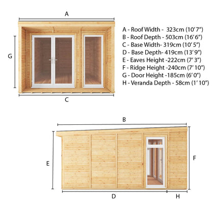 The Creswell 3m x 4m Premium Insulated Garden Room with White UPVC