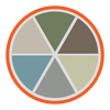 An image of a paint wheel showcasing the different colours Waltons can paint your building in. These includes a pale blue, green, taupe, brown and grey.