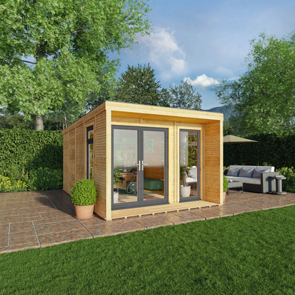 The Creswell 3m x 4m Premium Insulated Garden Room with Anthracite UPVC