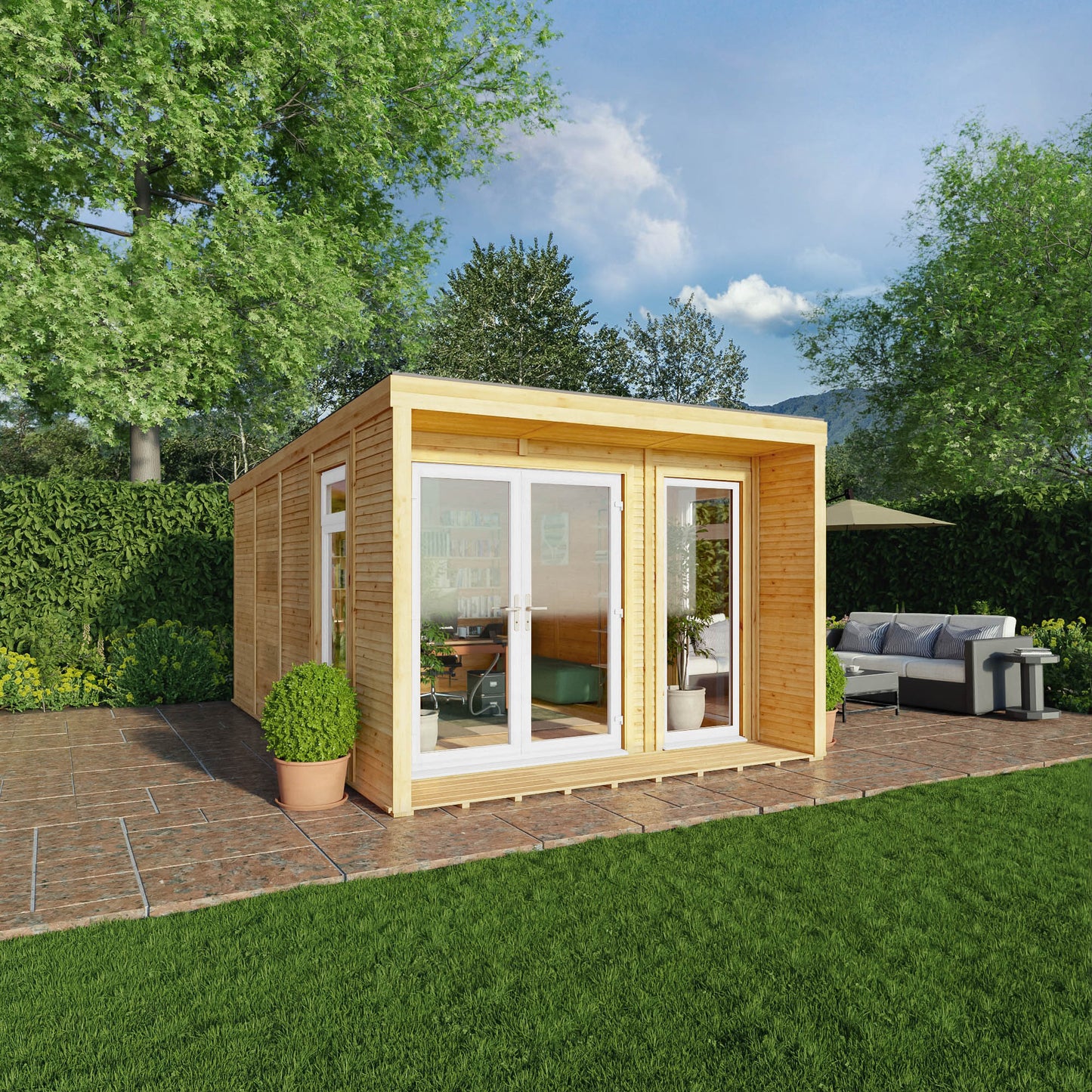 The Creswell 3m x 4m Premium Insulated Garden Room with White UPVC