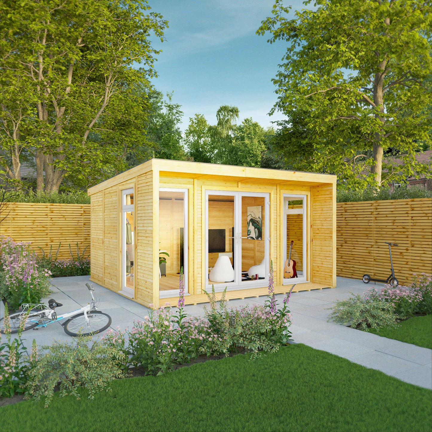 The Creswell 4m x 3m Premium Insulated Garden Room with White UPVC