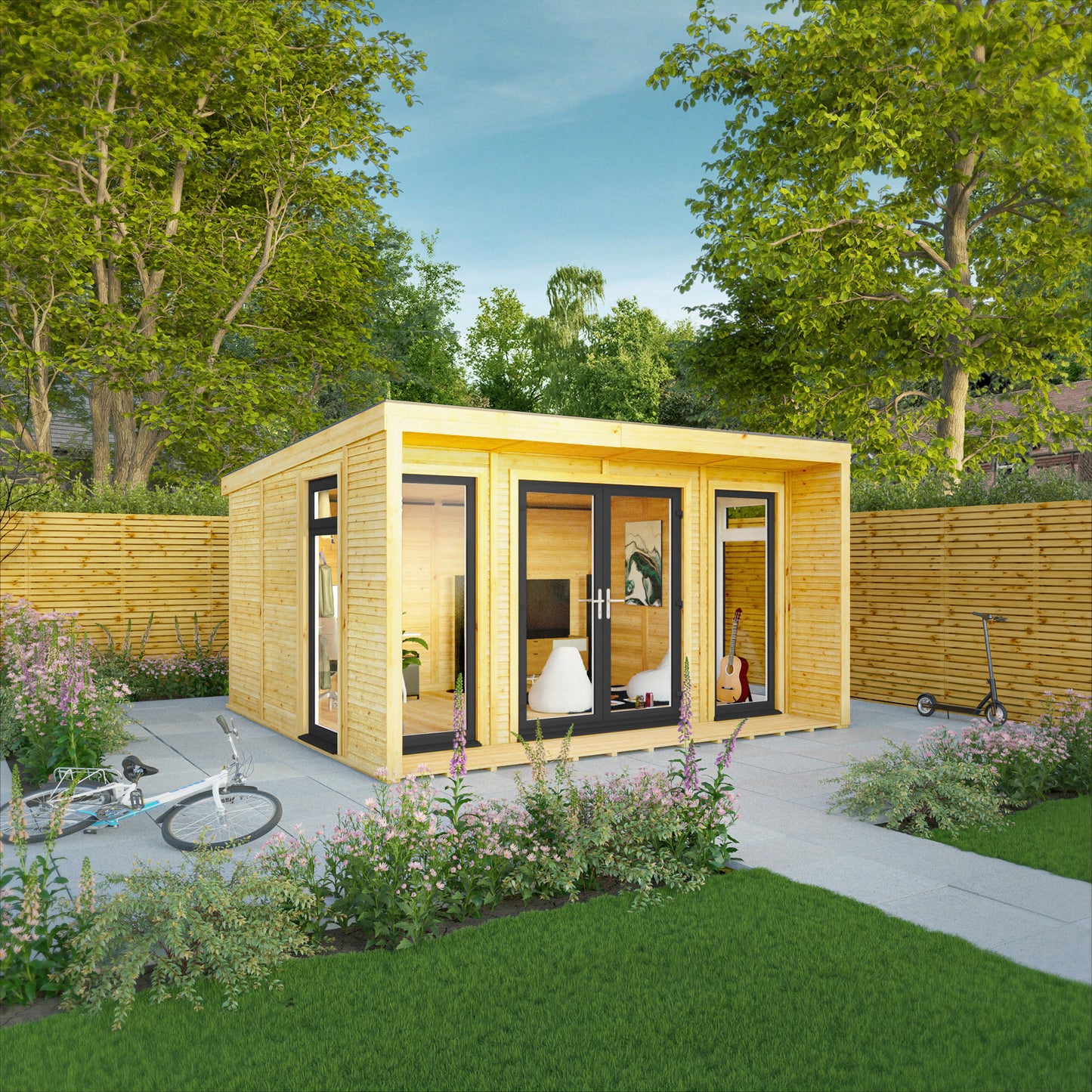 The Creswell 4m x 3m Premium Insulated Garden Room with Anthracite UPVC