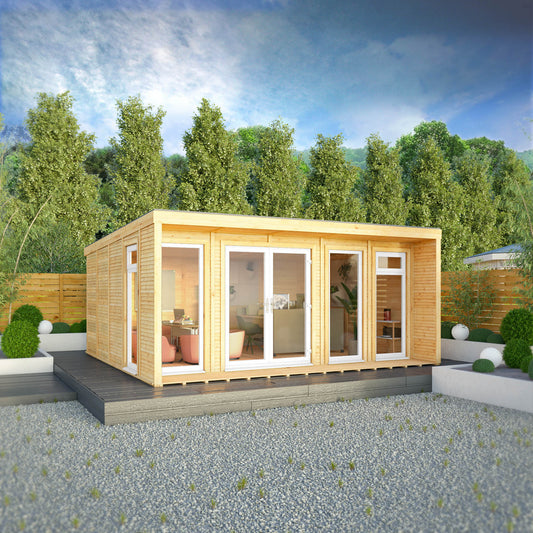 The Creswell 5m x 4m Premium Insulated Garden Room with White UPVC