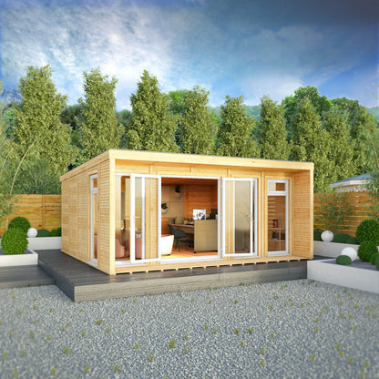 The Creswell 5m x 4m Premium Insulated Garden Room with White UPVC