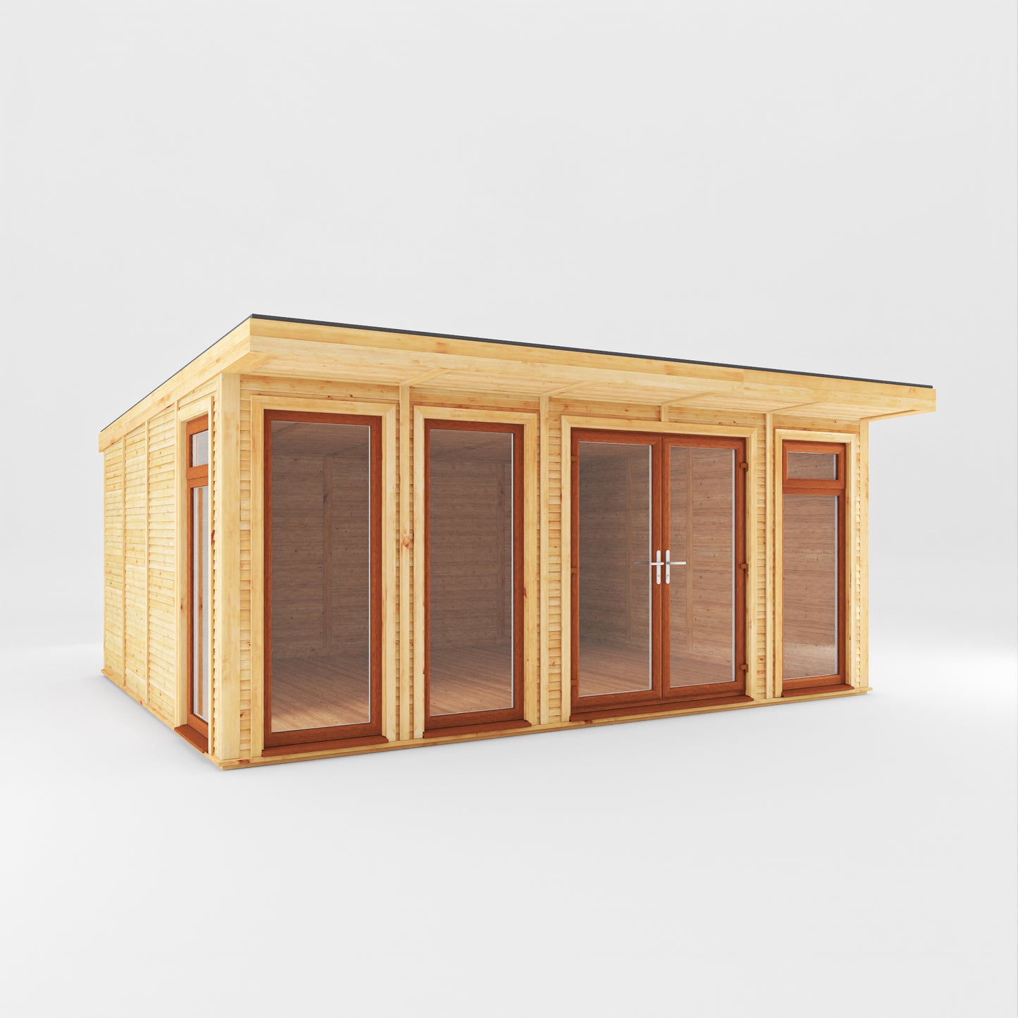 The Edwinstowe 5m x 4m Premium Insulated Garden Room with Oak UPVC