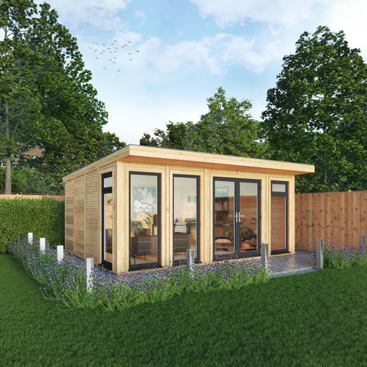 The Edwinstowe 5m x 4m Premium Insulated Garden Room with Anthracite UPVC