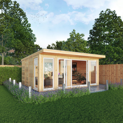 The Edwinstowe 5m x 4m Premium Insulated Garden Room with White UPVC