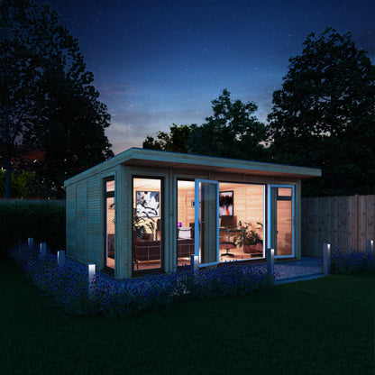 The Edwinstowe 5m x 4m Premium Insulated Garden Room with Oak UPVC