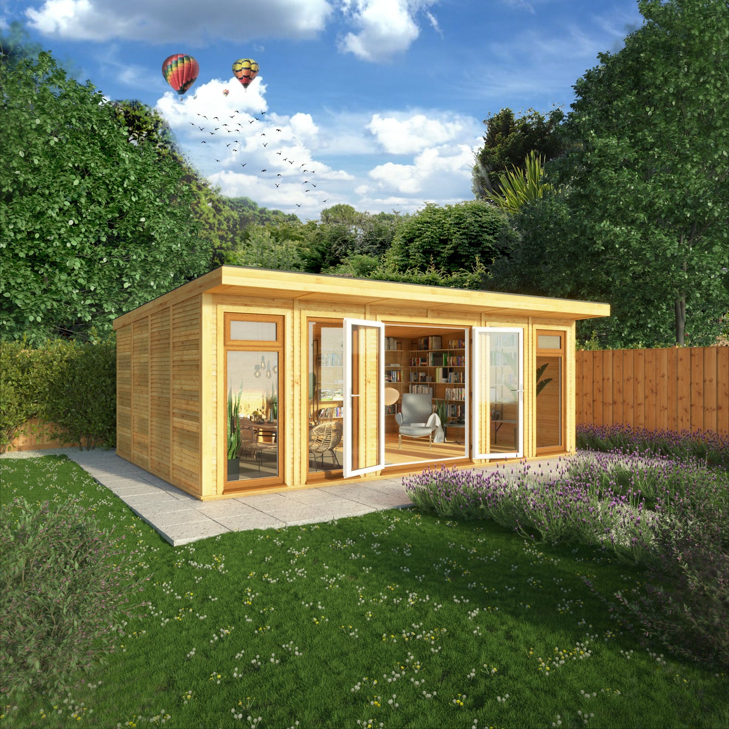 The Edwinstowe 6m x 4m Premium Insulated Garden Room with Oak UPVC