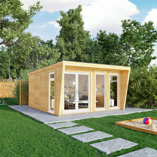 The Harlow 4m x 4m Premium Insulated Garden Room with White UPVC