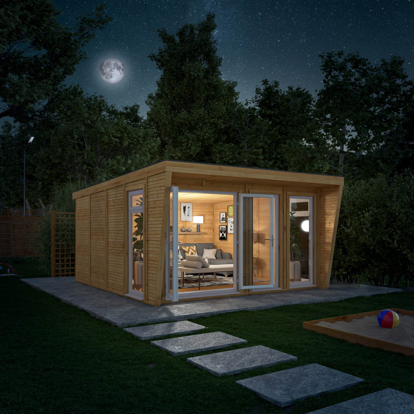 The Harlow 4m x 4m Premium Insulated Garden Room with White UPVC