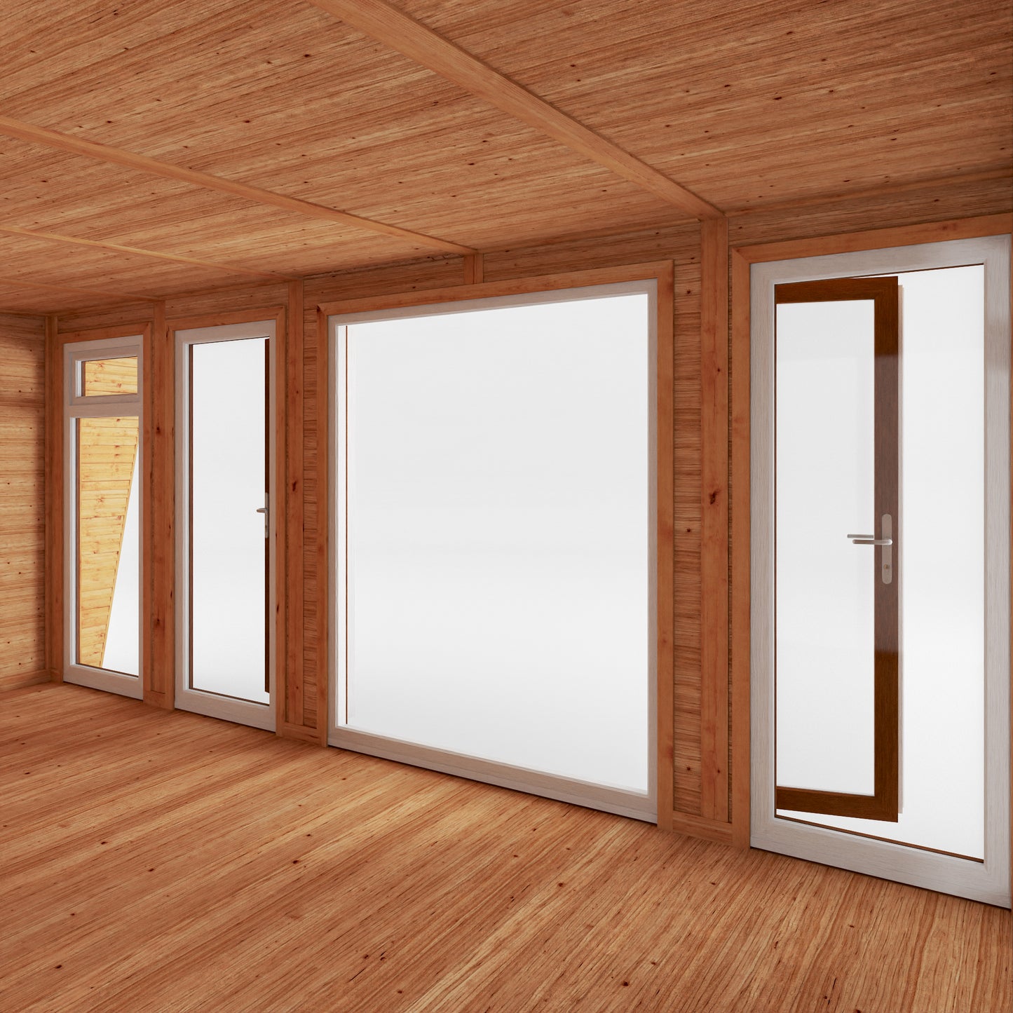 The Harlow 5m x 3m Premium Insulated Garden Room with Oak UPVC