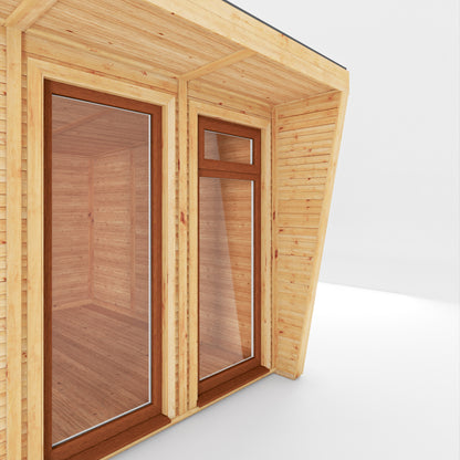 The Harlow 5m x 3m Premium Insulated Garden Room with Oak UPVC