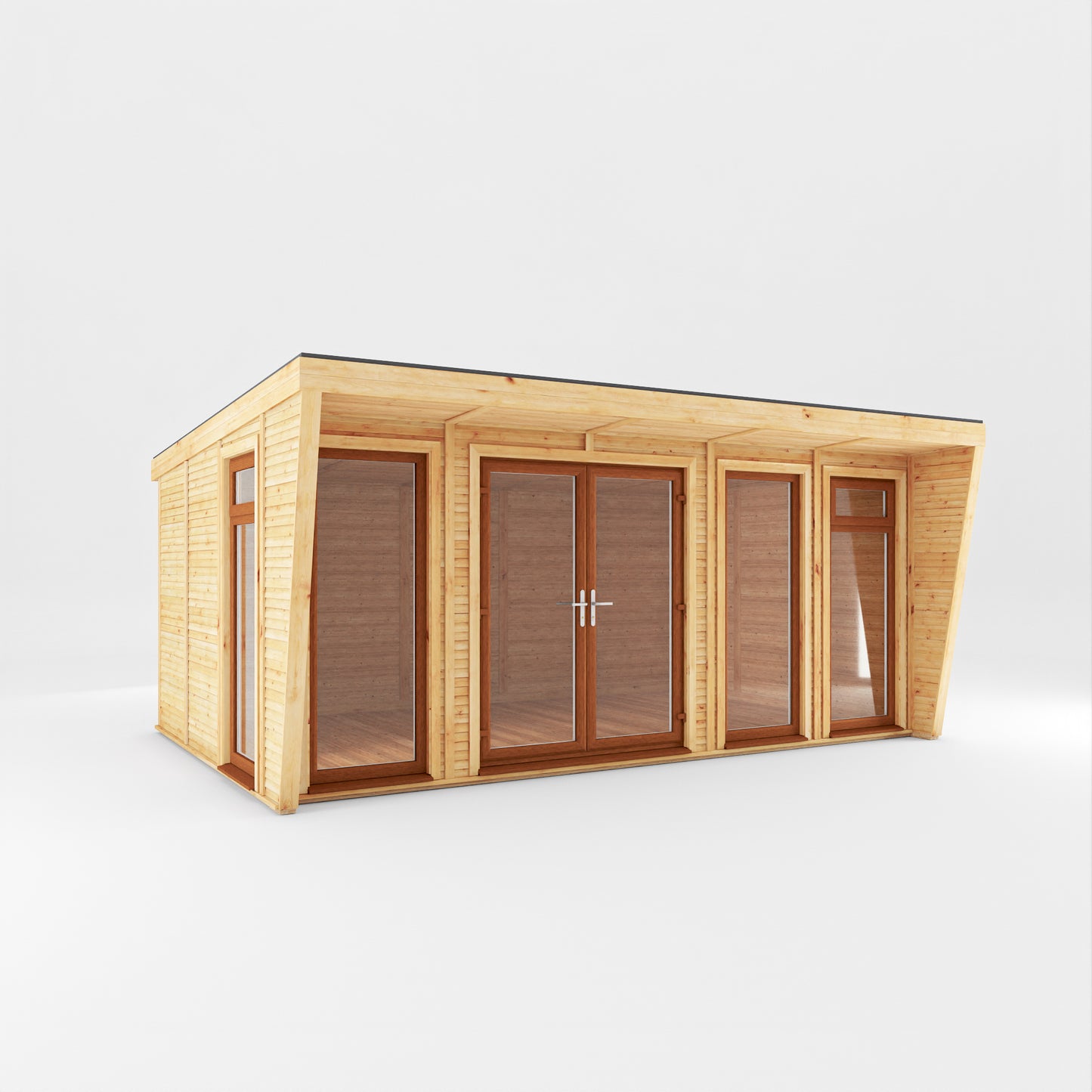 The Harlow 5m x 3m Premium Insulated Garden Room with Oak UPVC