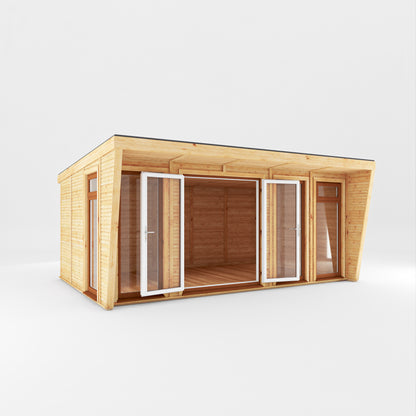 The Harlow 5m x 3m Premium Insulated Garden Room with Oak UPVC