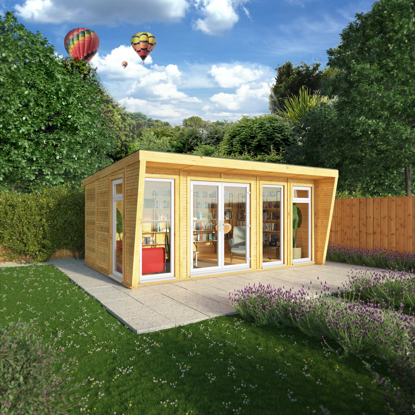 The Harlow 5m x 3m Premium Insulated Garden Room with White UPVC