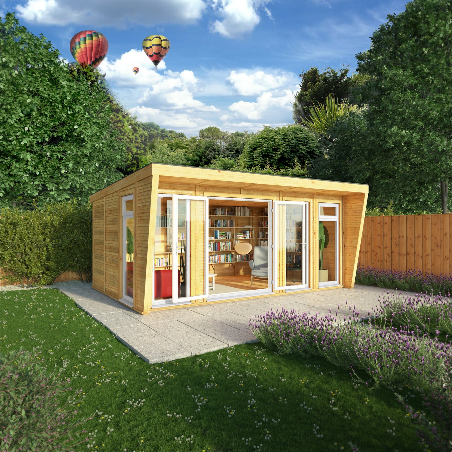 The Harlow 5m x 3m Premium Insulated Garden Room with White UPVC