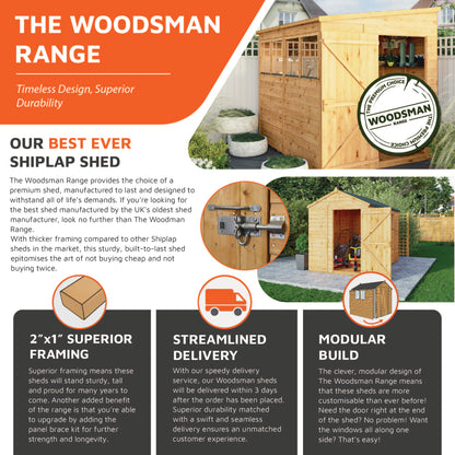 10 x 6 Woodsman Shiplap Apex Wooden Shed