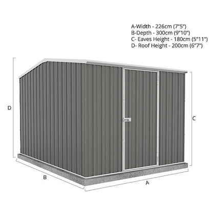 Absco Premier 7' 5 x 10 Woodland Grey Reverse Apex Metal Shed