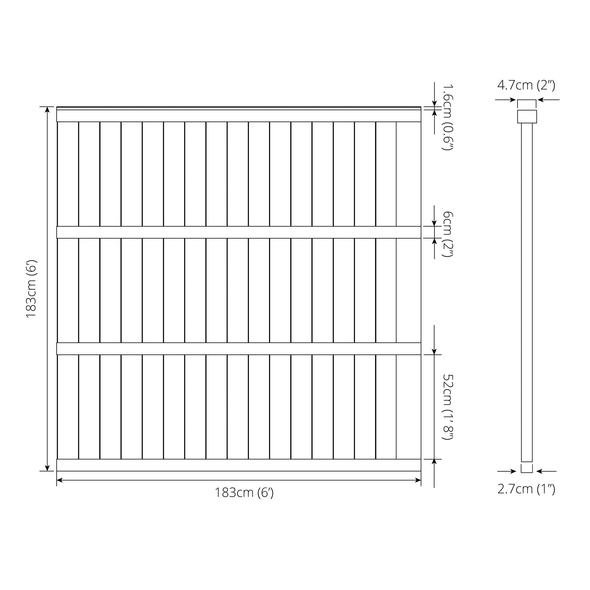 6 x 6 Pressure Treated Feather Edge Flat Top Fence Panel – Waltons