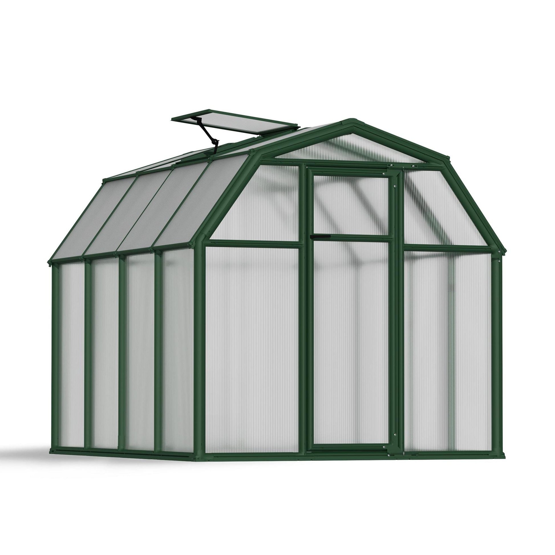 A greenhouse with resin framing